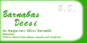 barnabas decsi business card