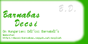 barnabas decsi business card